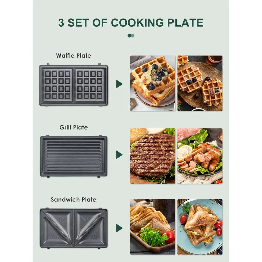 Waffle Grill Sandwich Maker, Panini Press