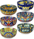 Bowls, Set of 6 Bohemian Colorful Ceramic