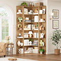 74” Tall Corner Bookshelf, 6-Tier Bookshelf and Bookcase with Open Storage, L Shaped Tall Bookcases Wooden Storage, Customized