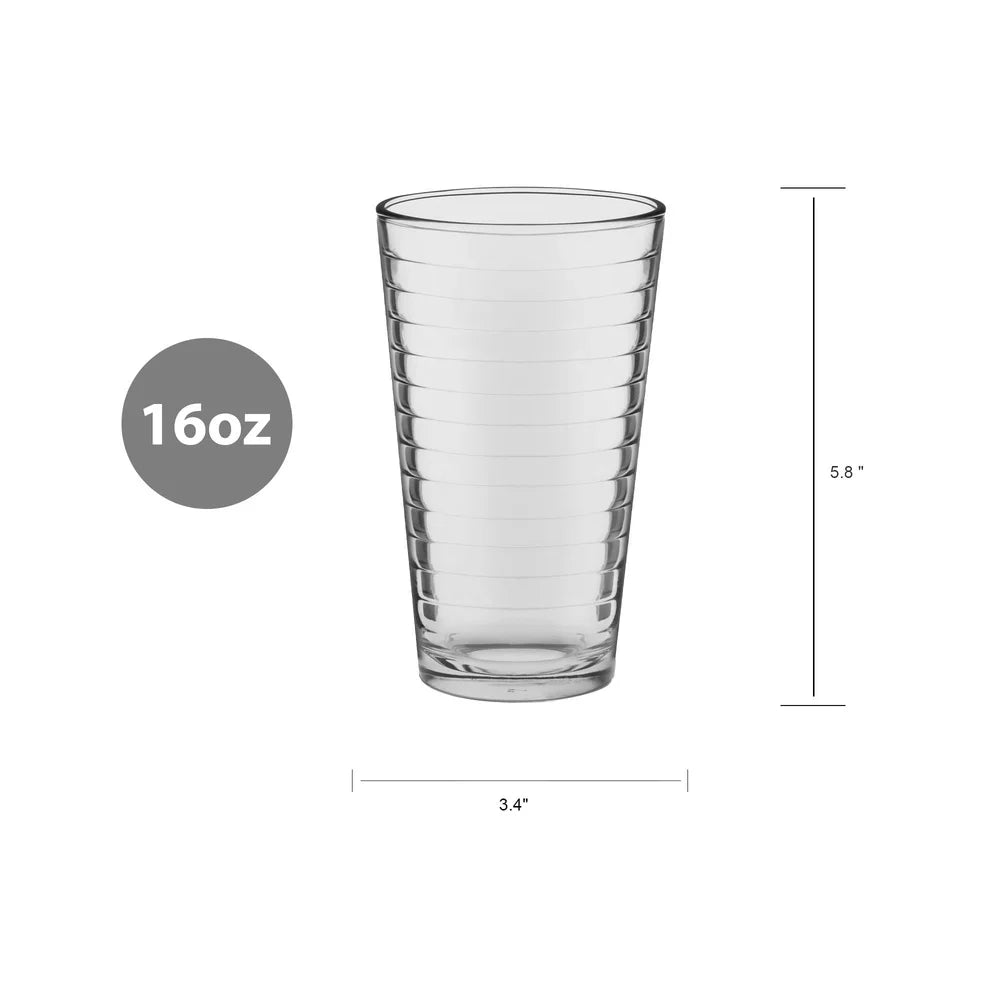 Glasses, 8-Piece Stackable Durable Dishwasher Safe