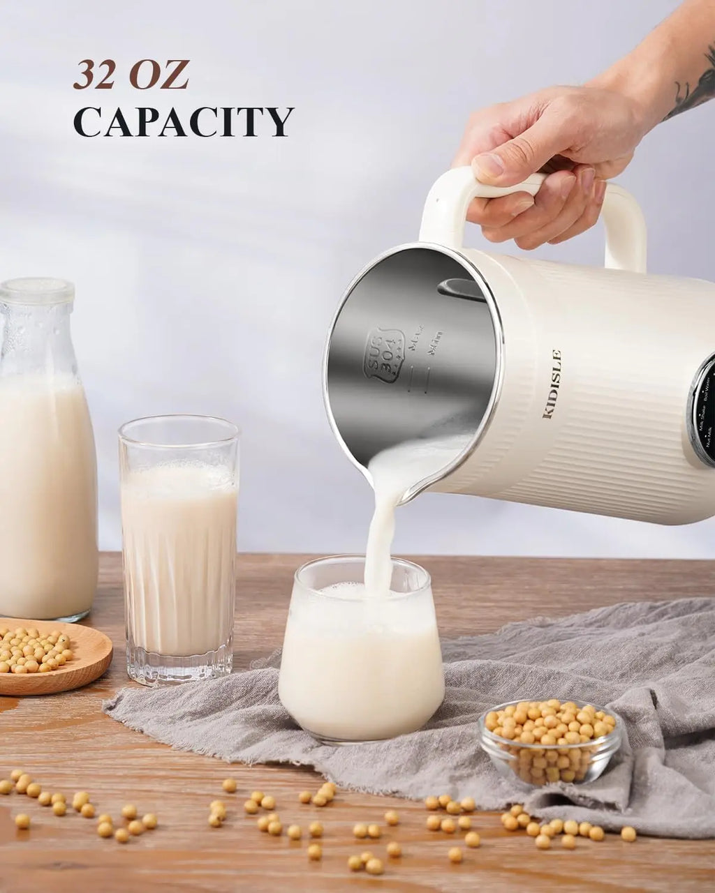 Nut Milk Maker, 32oz Blender Soy, Almond, Oat Delay-Start Warmer