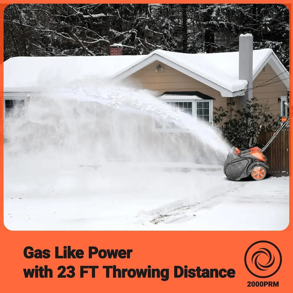 BestsellerBestsellerCordless Snow Shovel with Wheels, 48V | 16-Inch | 4-Ah Brushless Cordless Snow Blower with Directional Plate