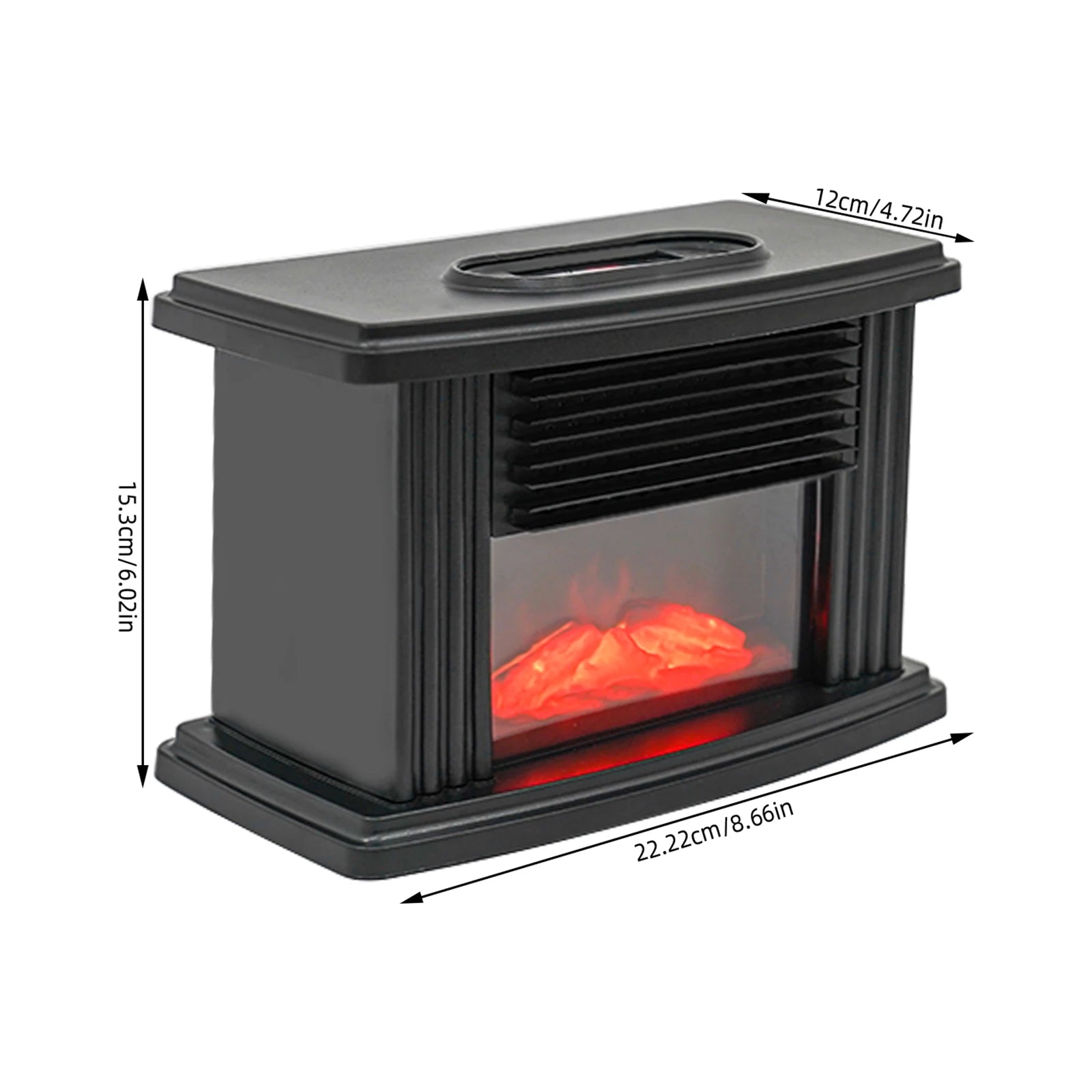 1000W Electric Fireplace with 3D Flame Effects And Log Burner for Standing Space Heating Ideal for Rooms up to 10m²/107.63ft²