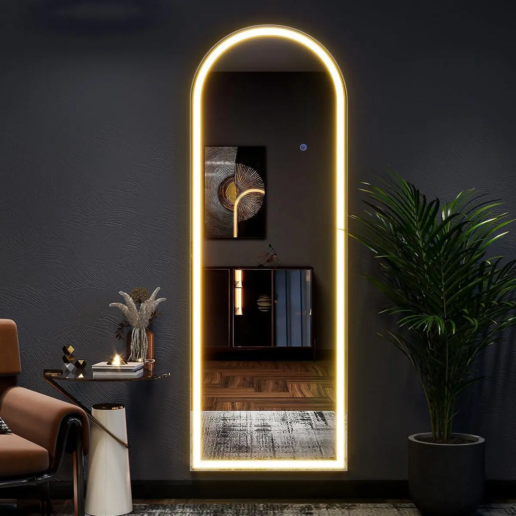 Full Length Mirror w/ Adjustable Lights, 63"x20"