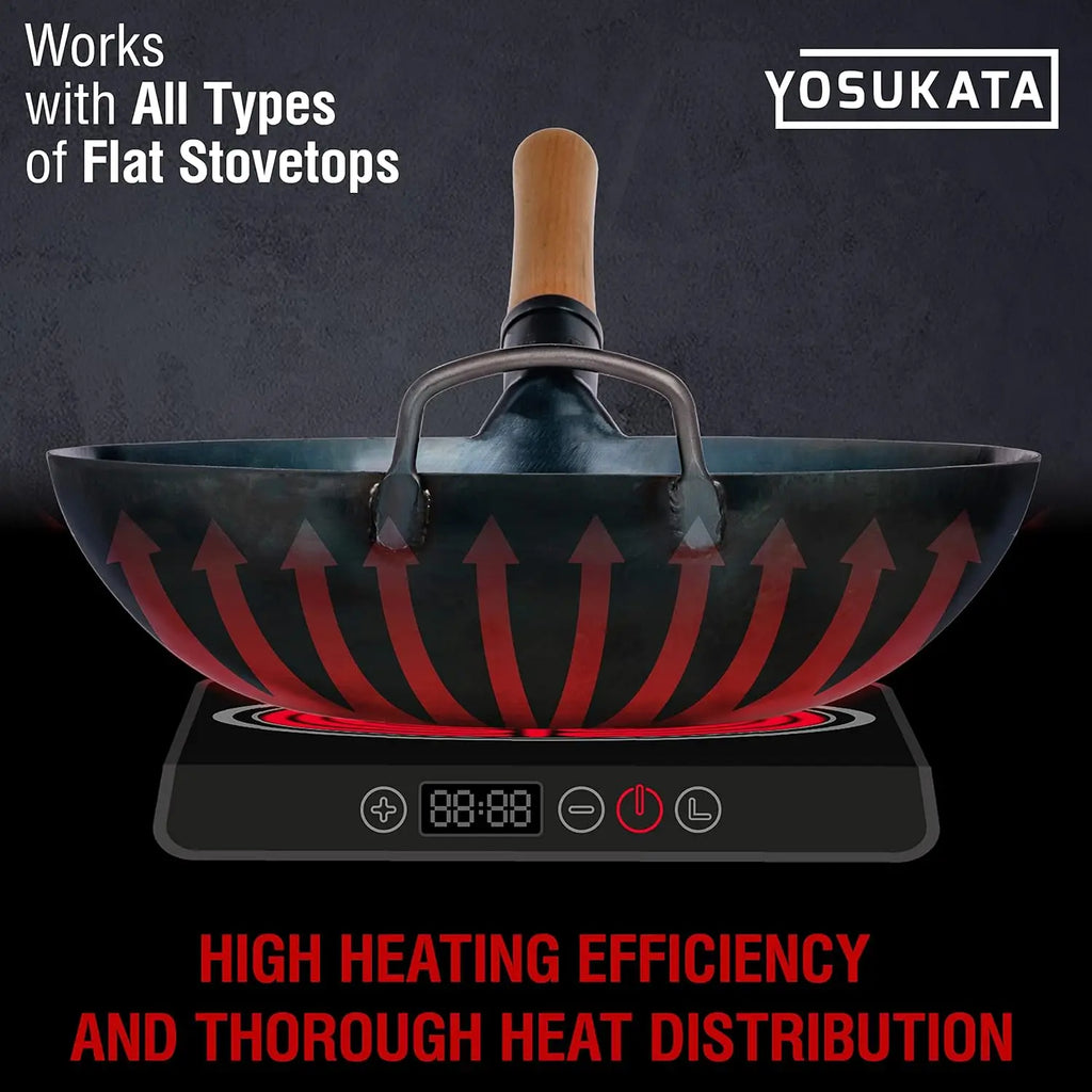 Wok 13.5" Steel Flat Bottom