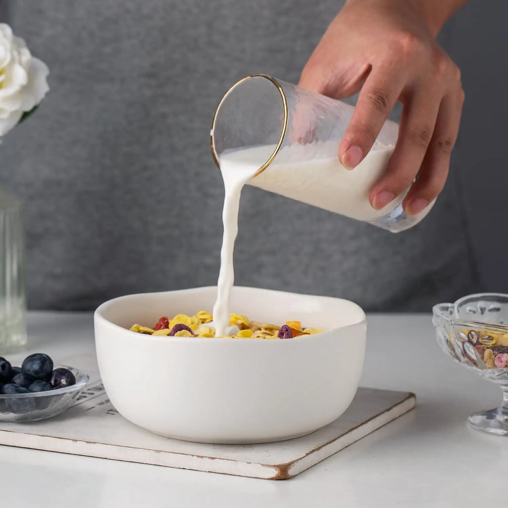 Soup Bowls, Set of 6, White Ceramic