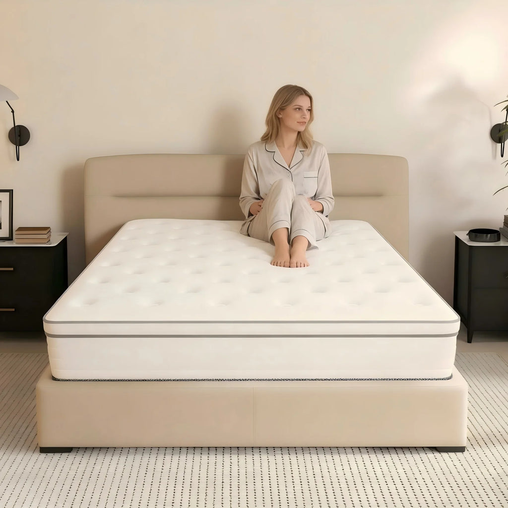 12 Inch Hybrid Queen King Full Mattress in a Box Memory Foam Soft, Bed Mattresses Pocket Springs Reduce Pressure