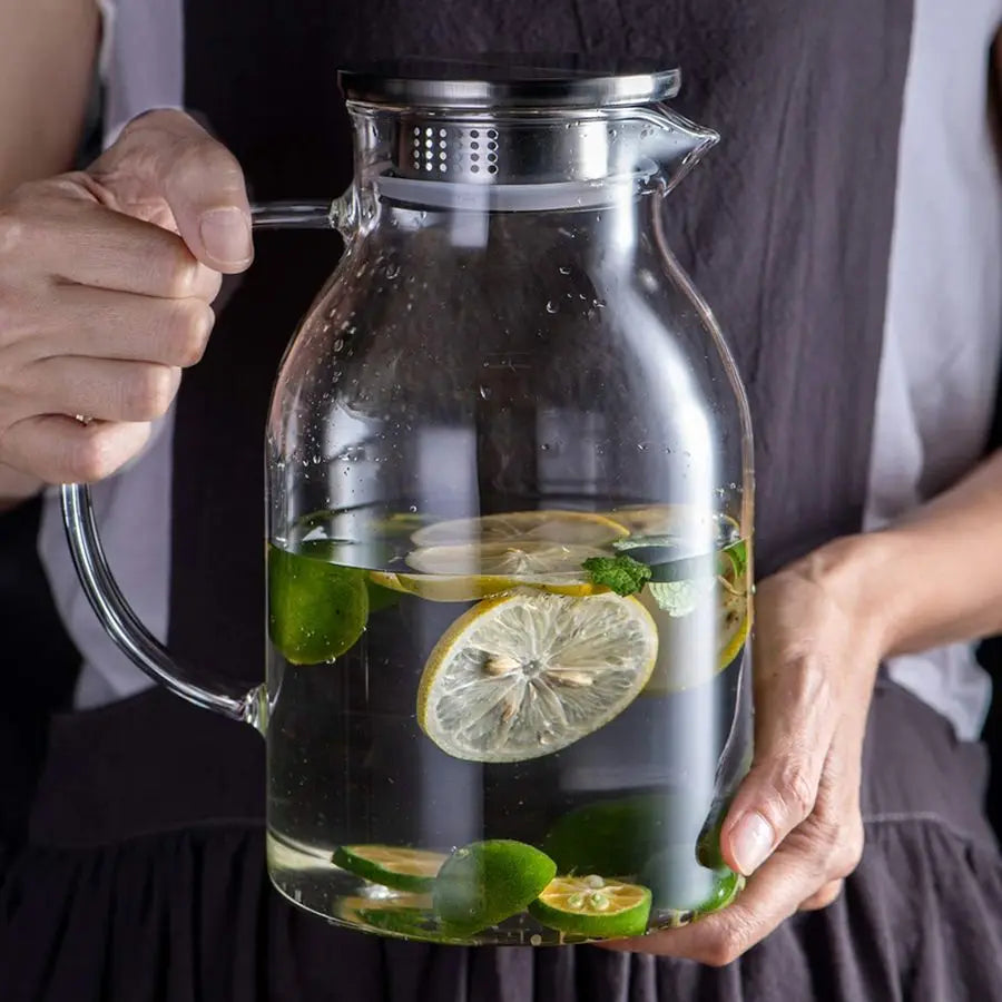 Water Filter Pitcher, Hot Cold Glass 105 oz