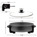 Electric Skillet Pan w/ Glass Lid Non-stick 12 Inch