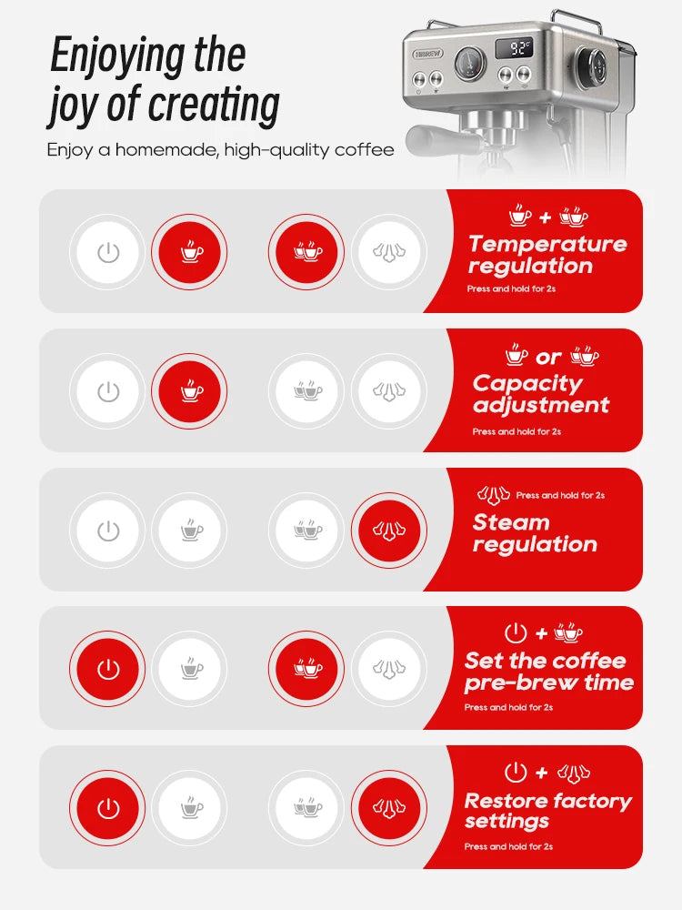 Espresso Machine, Cold/Hot Coffee Maker