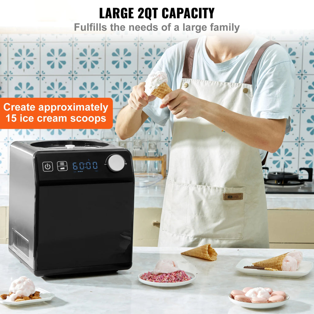 Electric Ice Cream Maker 2 Qt Fruit & Yogurt