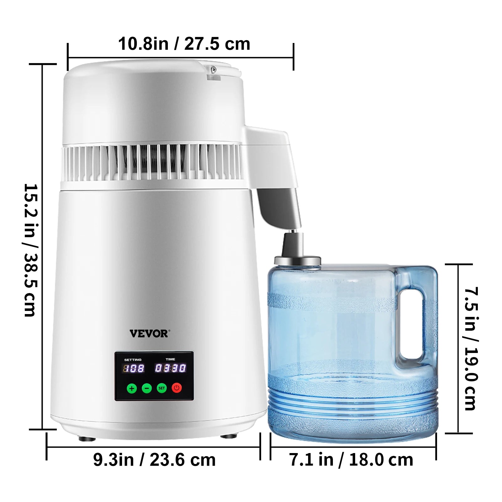 Water Distiller, 4L Filter Distilling Touch Screen
