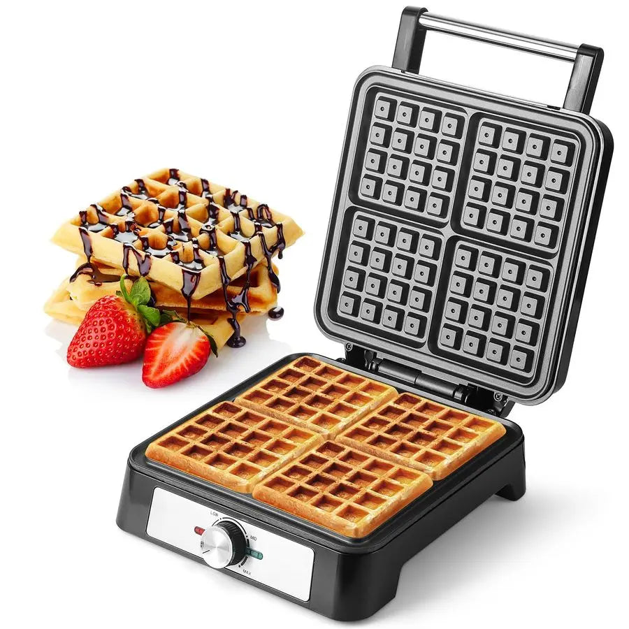 Belgian Waffle Maker, 4 Nonstick
