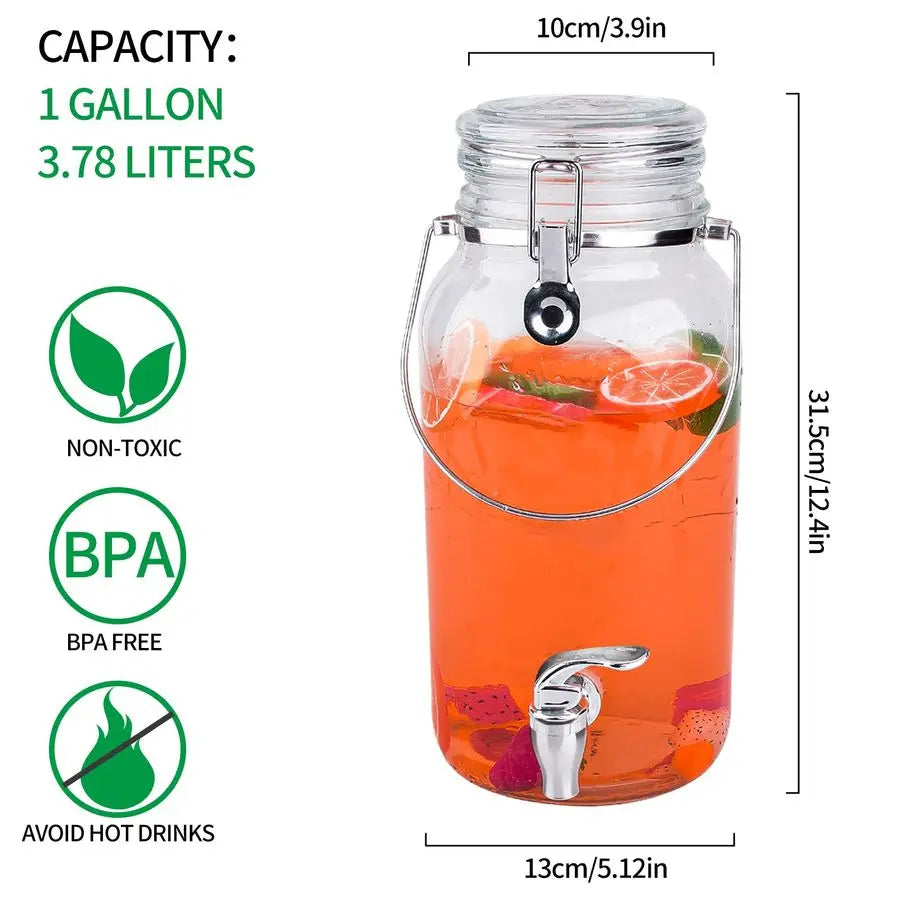 Beverage Dispenser 2-pack, 1 Gal Glass