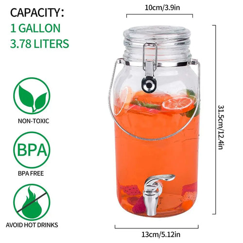 Beverage Dispenser 2-pack, 1 Gal Glass