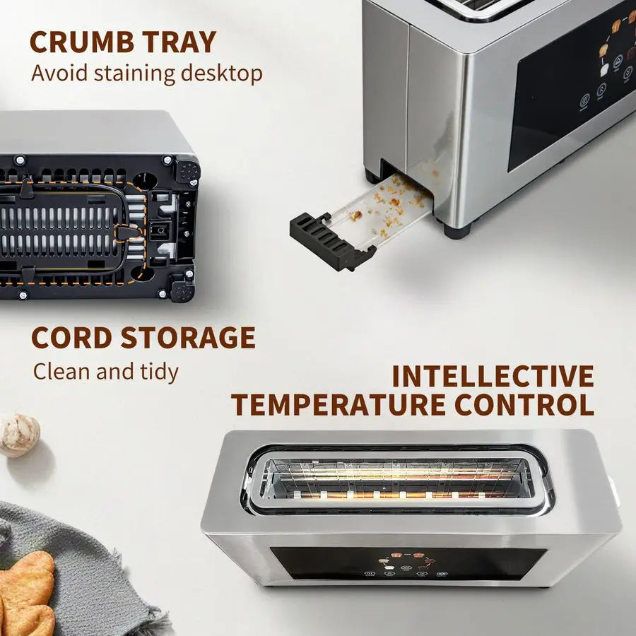 Toaster 2-Slice Long Slot Extra-Wide LCD
