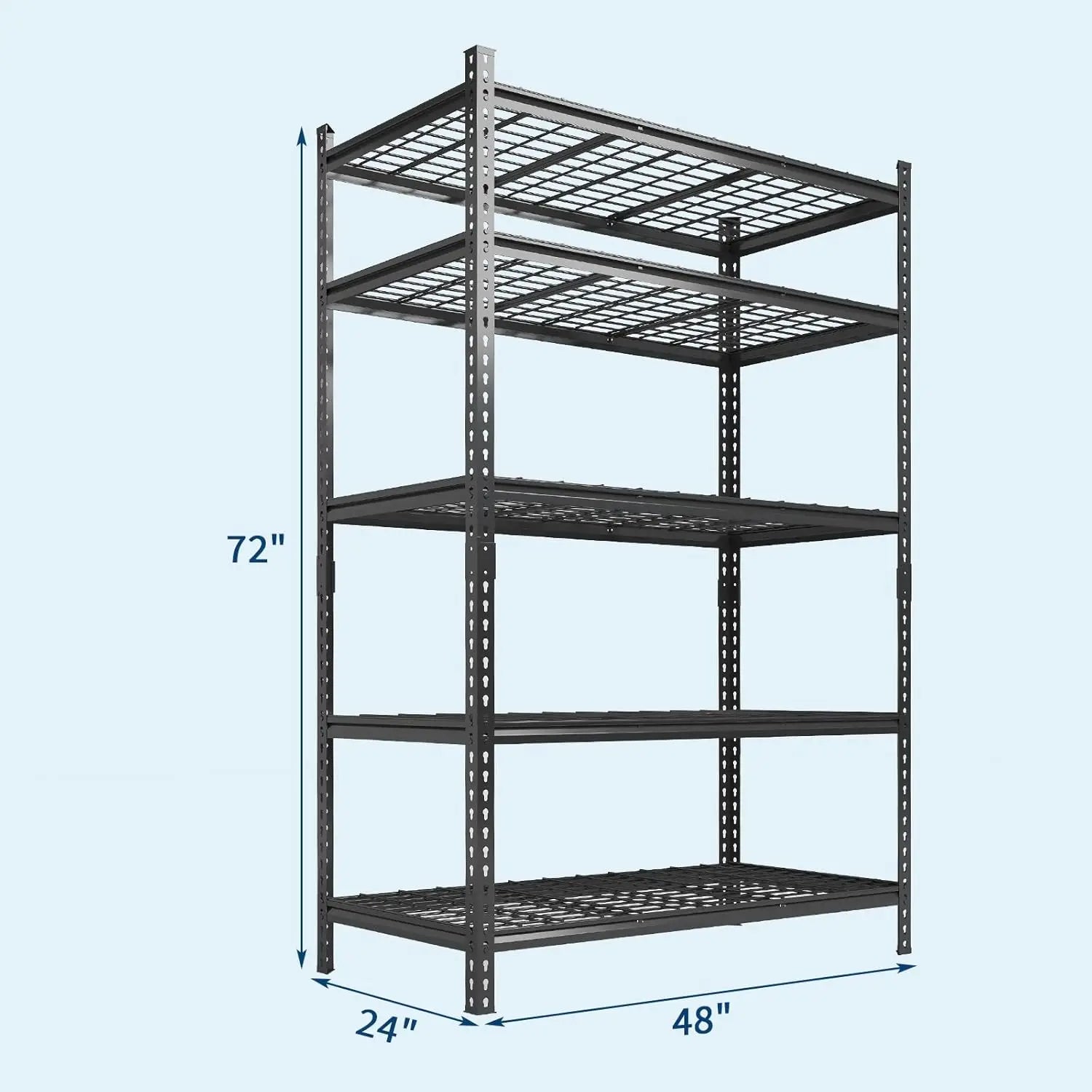 Garage Shelving - 2200 LBS Extremely Sturdy, Adjustable Metal Shelving, Heavy Duty 5 Tier Storage Shelves for Warehouse Workshop
