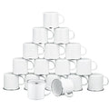 Mugs, 24-Pcs White Enamel