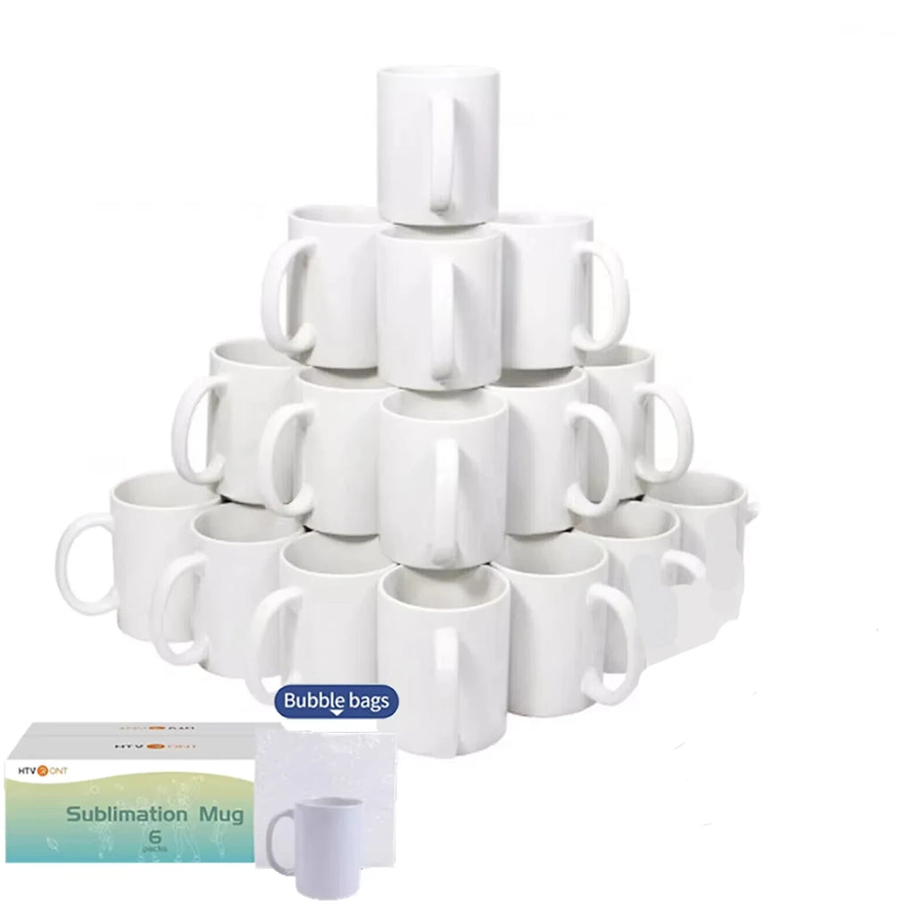 Mugs, 6-pack 11 oz White Ceramic