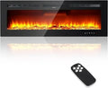 Bestseller50 Inch Wall-Mounted Electric Fireplace with Recessed Design, 12 Flame Color Options, Remote and Timer Controls, Touch