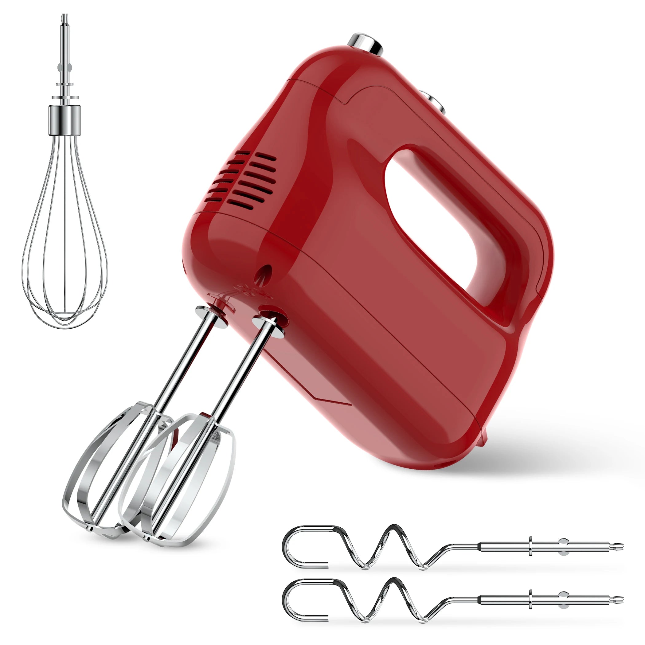 Egg Beater Mixer, Electric Portable 5-Speed Handheld w/ Dough Hooks
