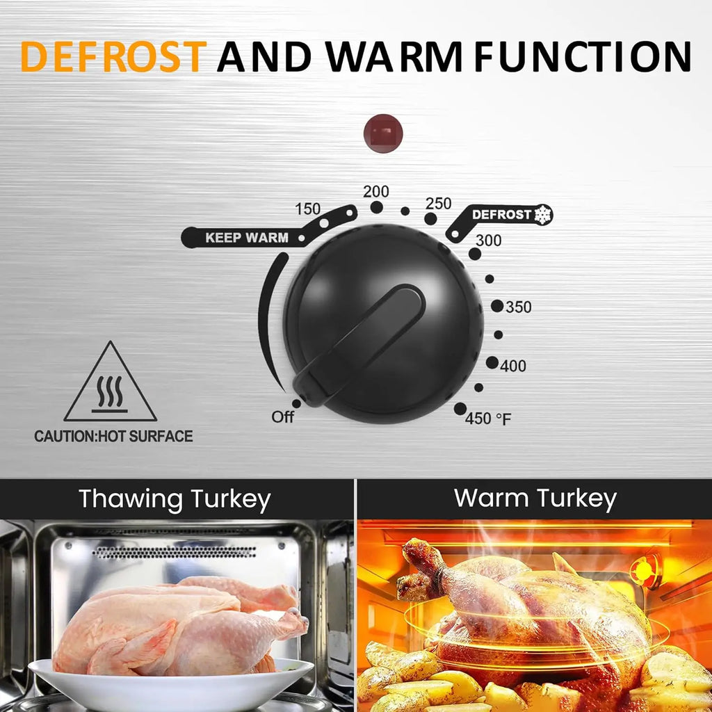 Roaster Oven, 24 Qt Electric Self-Basting 3 Compartments