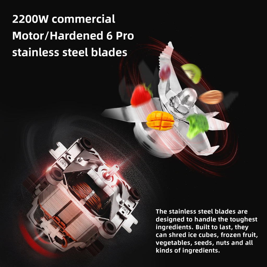 Blender Mixer Juicer, 2L Food Processor Ice Smoothies Fruit BPA Free
