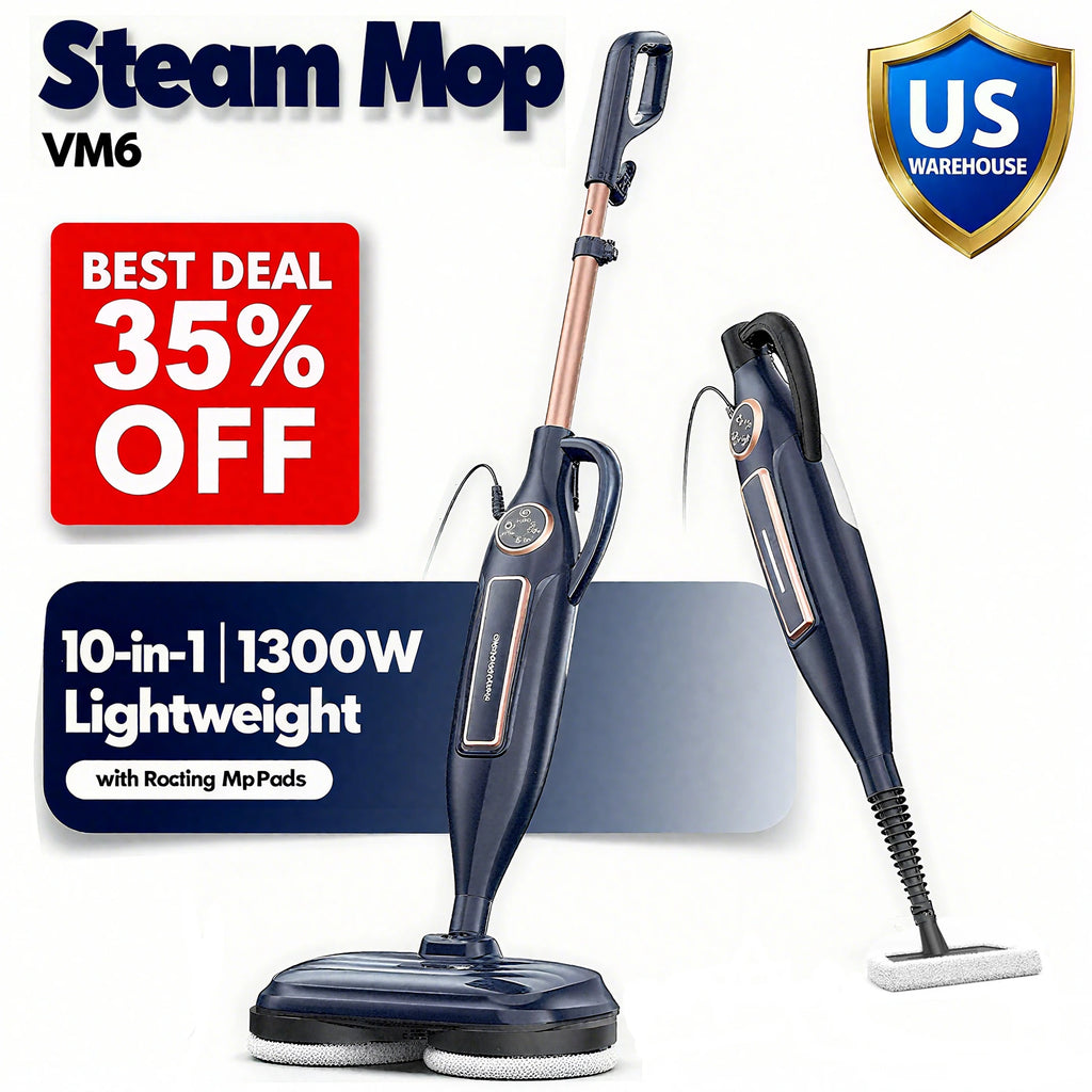 Mop Cleaner, Steam w/ Rotating Pad Floor Steamer for Hardwood Laminate