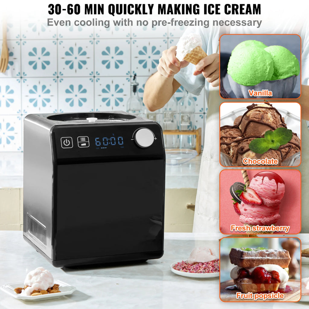 Electric Ice Cream Maker 2 Qt Fruit & Yogurt