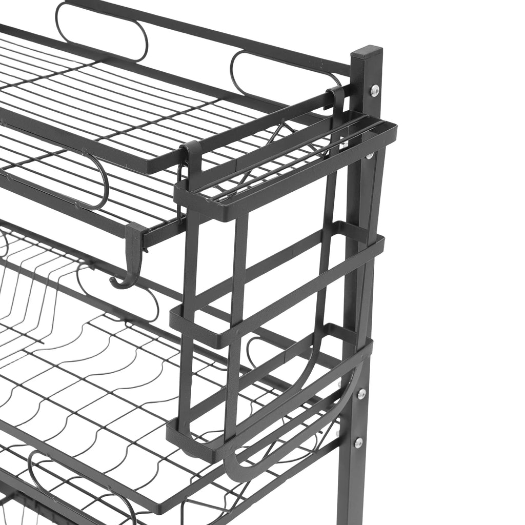 2 Tier Over Sink Dish Drying Rack,Carbon Steel Above Sink Dish Drainer Kitchen Organizer for Kitchen Counter,62/82CM