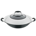 Wok, 14-In Nonstick Flat Bottom Covered Onyx