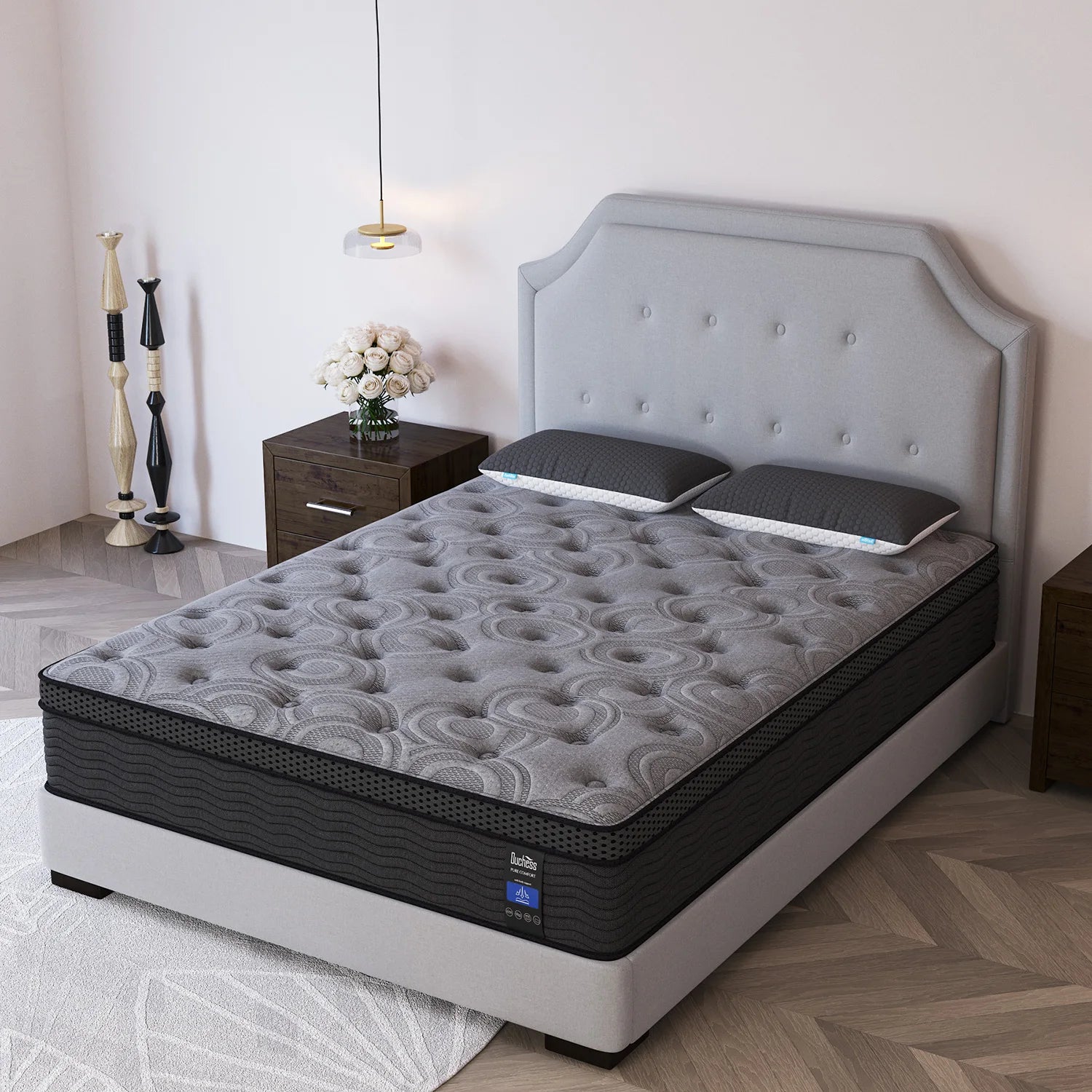 12/14 Inch Twin Full King Queen Mattress , Hybrid Mattresses Medium Firm with Gel Memory Foam & Pocketed Coils, Motion Isolation