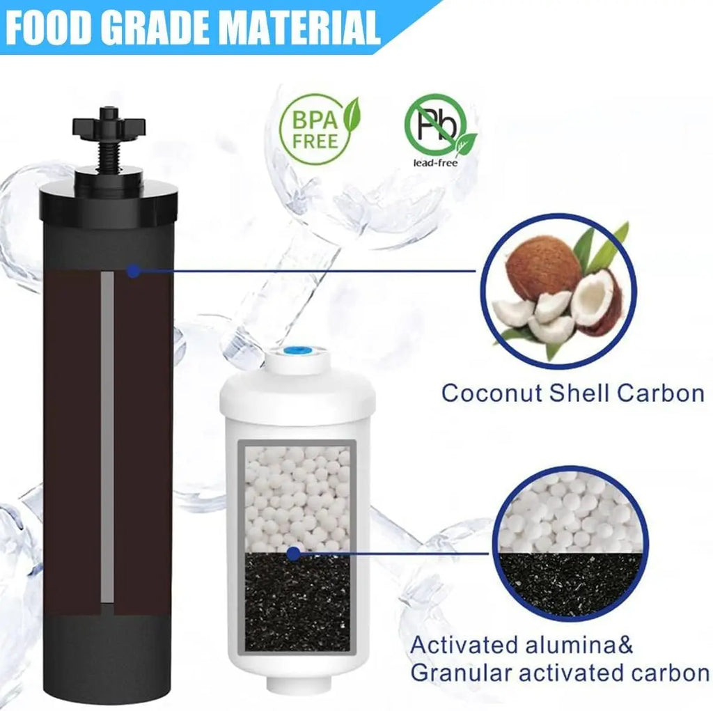 Water Filter Replacement, 4 Black & 4 Fluoride Filters