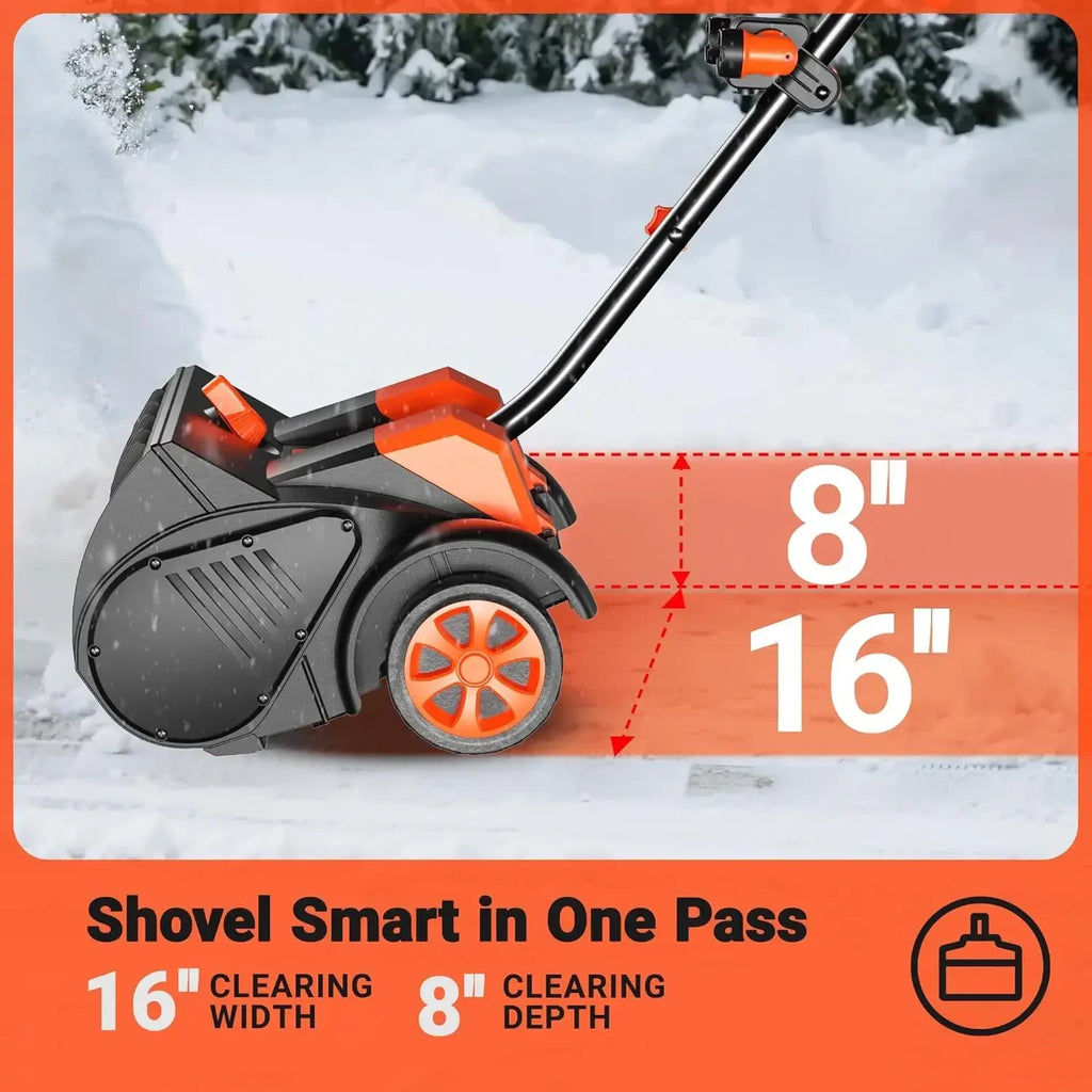 BestsellerBestsellerCordless Snow Shovel with Wheels, 48V | 16-Inch | 4-Ah Brushless Cordless Snow Blower with Directional Plate