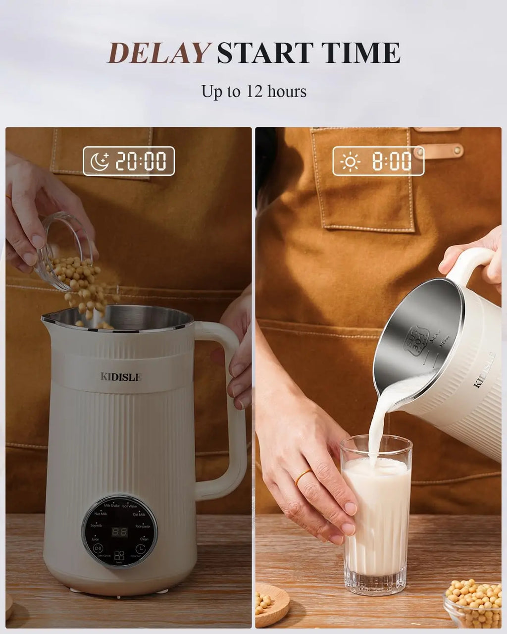Nut Milk Maker, 32oz Blender Soy, Almond, Oat Delay-Start Warmer