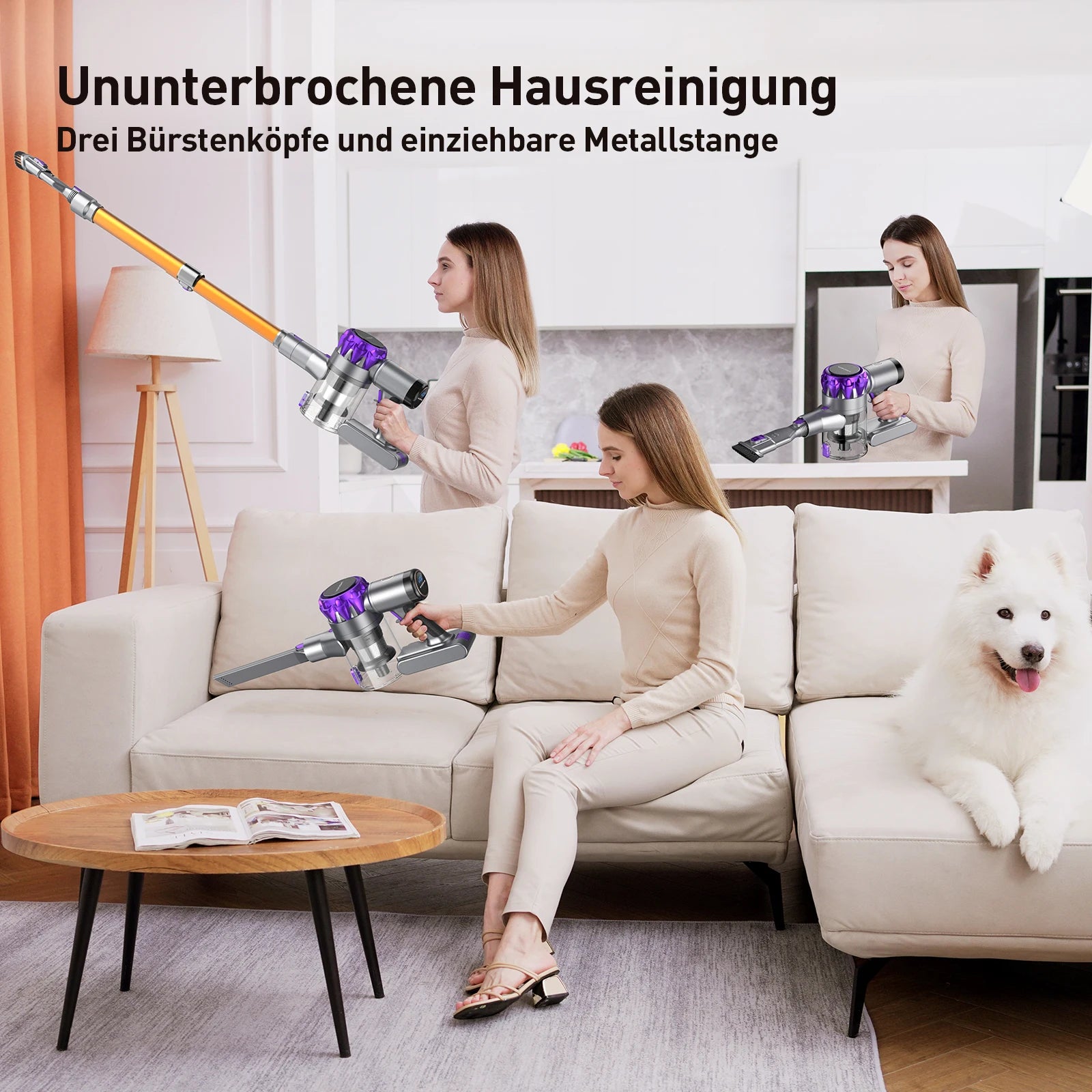 Cordless Vacuum, 40Kpa, Pet Hair, Carpet