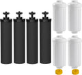 Water Filter Replacement, 4 Black & 4 Fluoride Filters