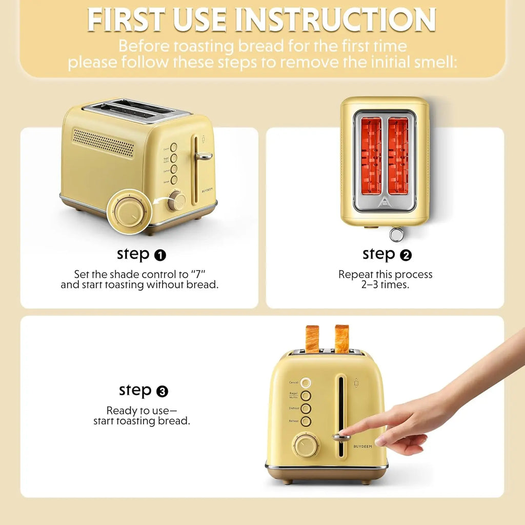 Toaster 2-Slice, Extra Wide Retro Stainless