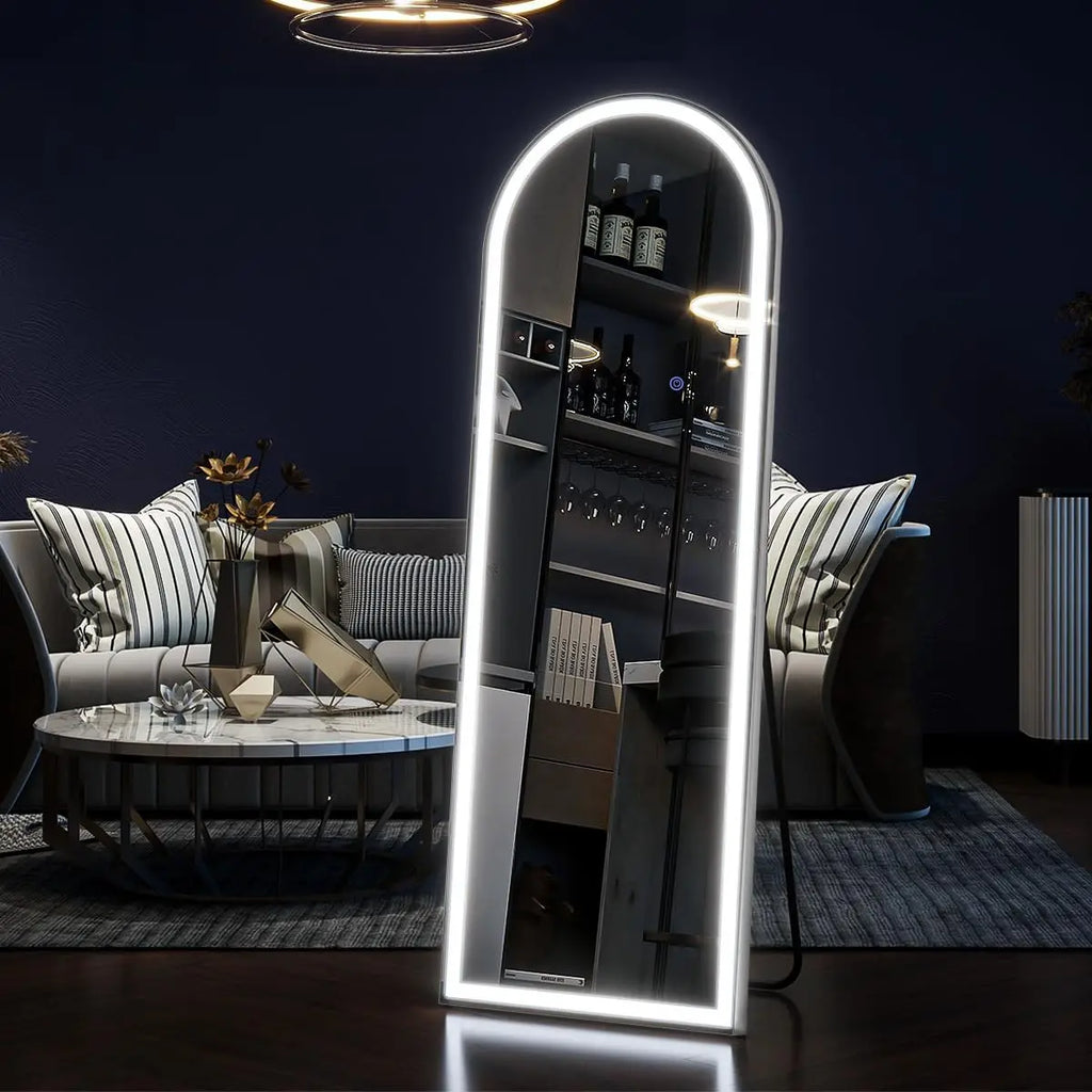 Full Length Mirror w/ Adjustable Lights, 63"x20"