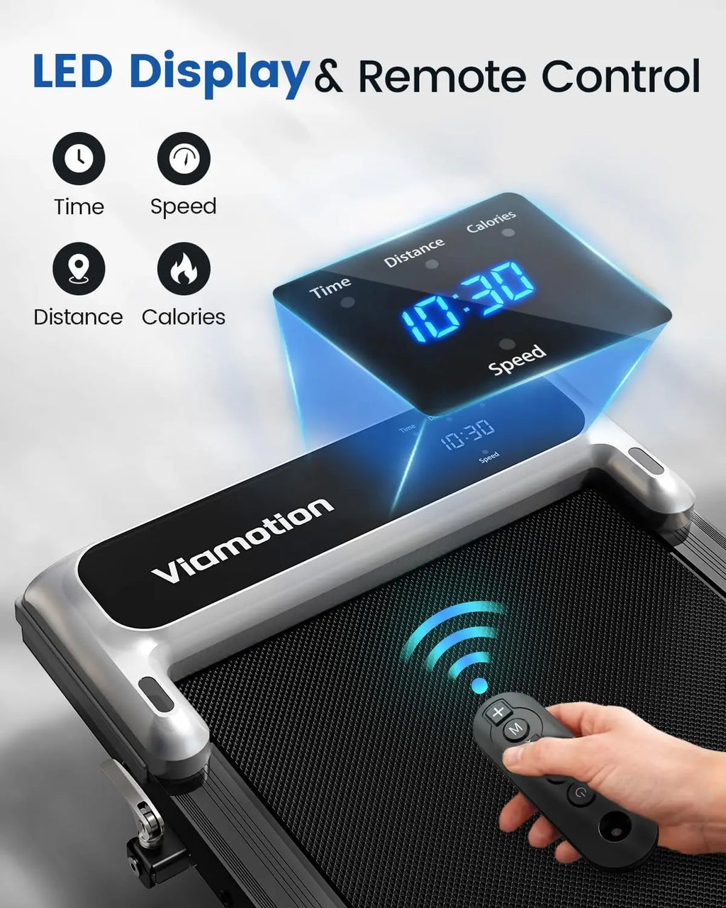 Walking Pad Treadmill with Handle Bar and Adjustable Incline, Compact Portable Treadmills for Home