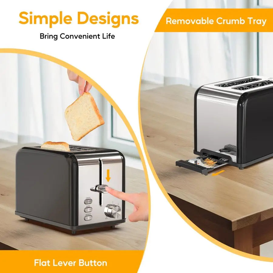 Toaster 2-Slice Stainless Steel Extra-Wide Slot