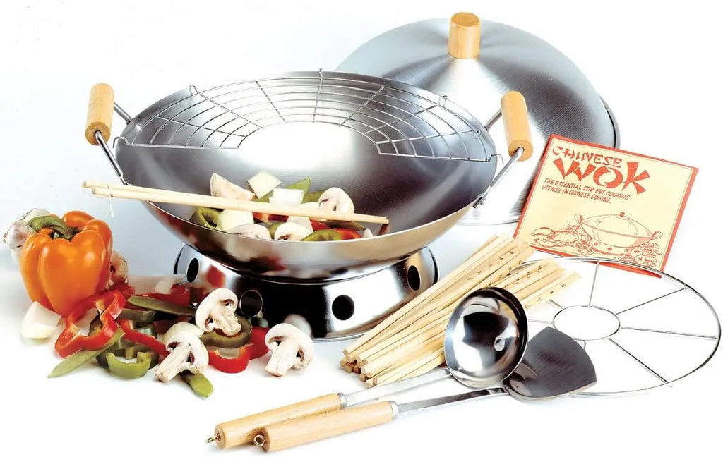 Wok Set w/ Accessories, 10-Piece, 14 In