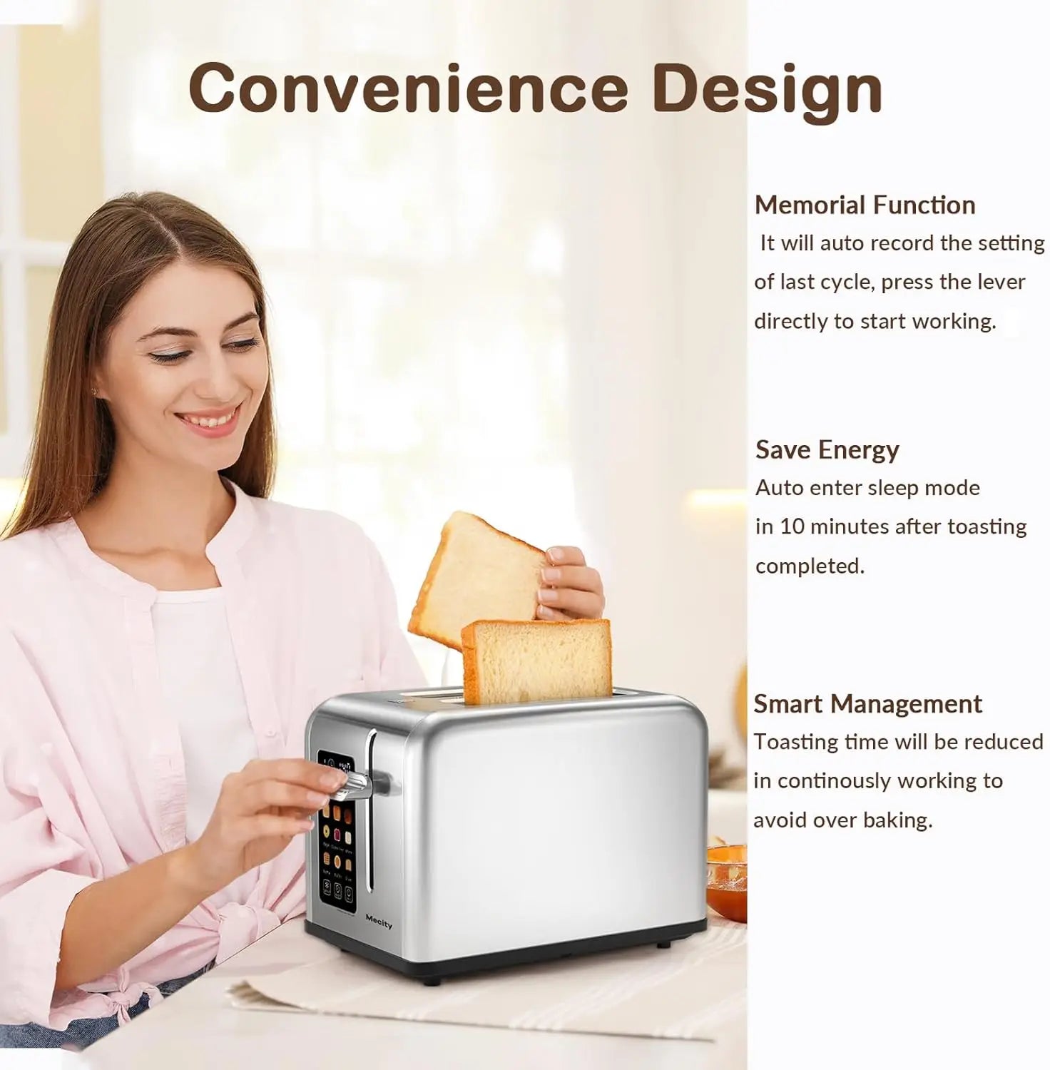 Toaster 2-Slot Smart Wide-Slot, Stainless Steel