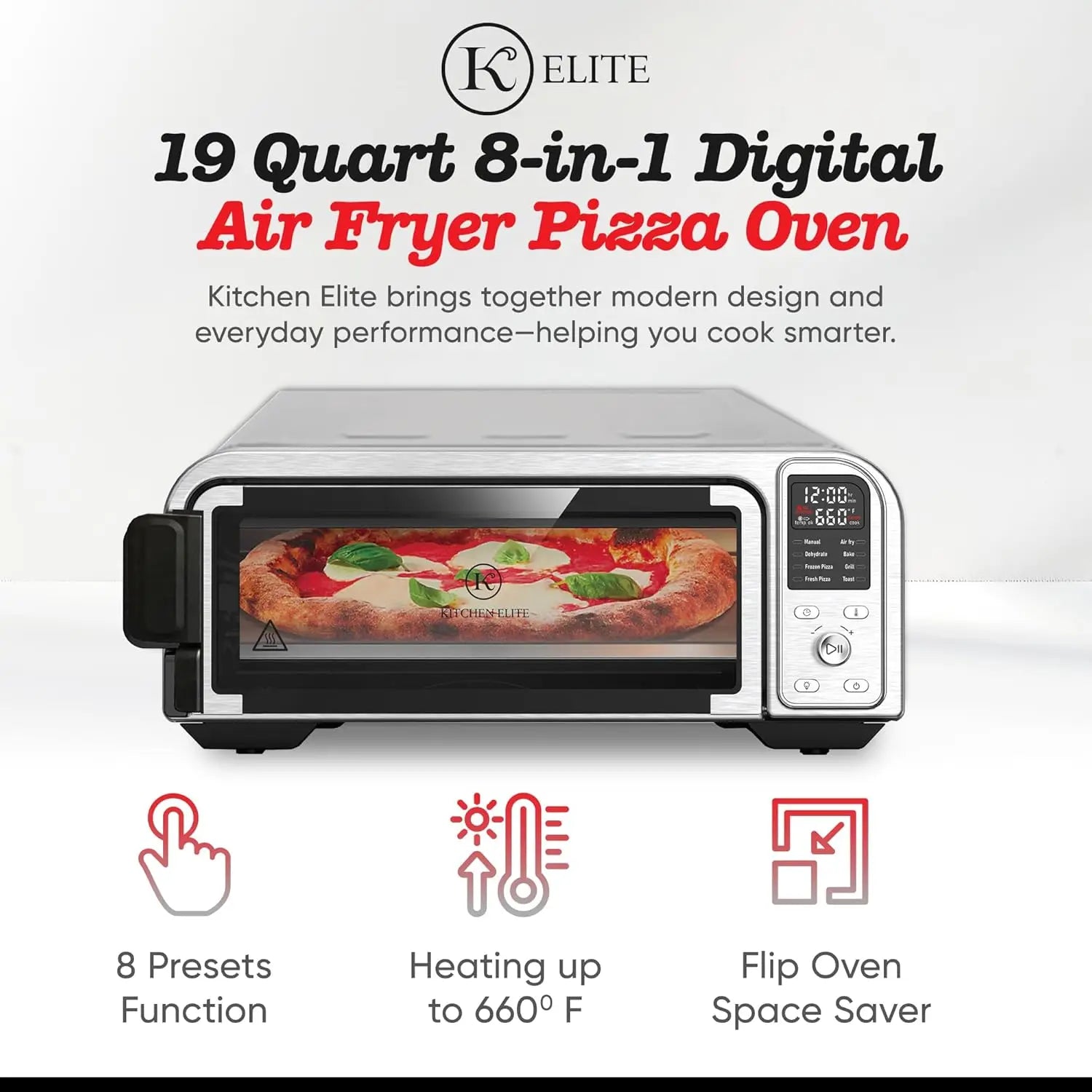 Toaster Oven Air Fryer Combo, Digital 12 In Stainless