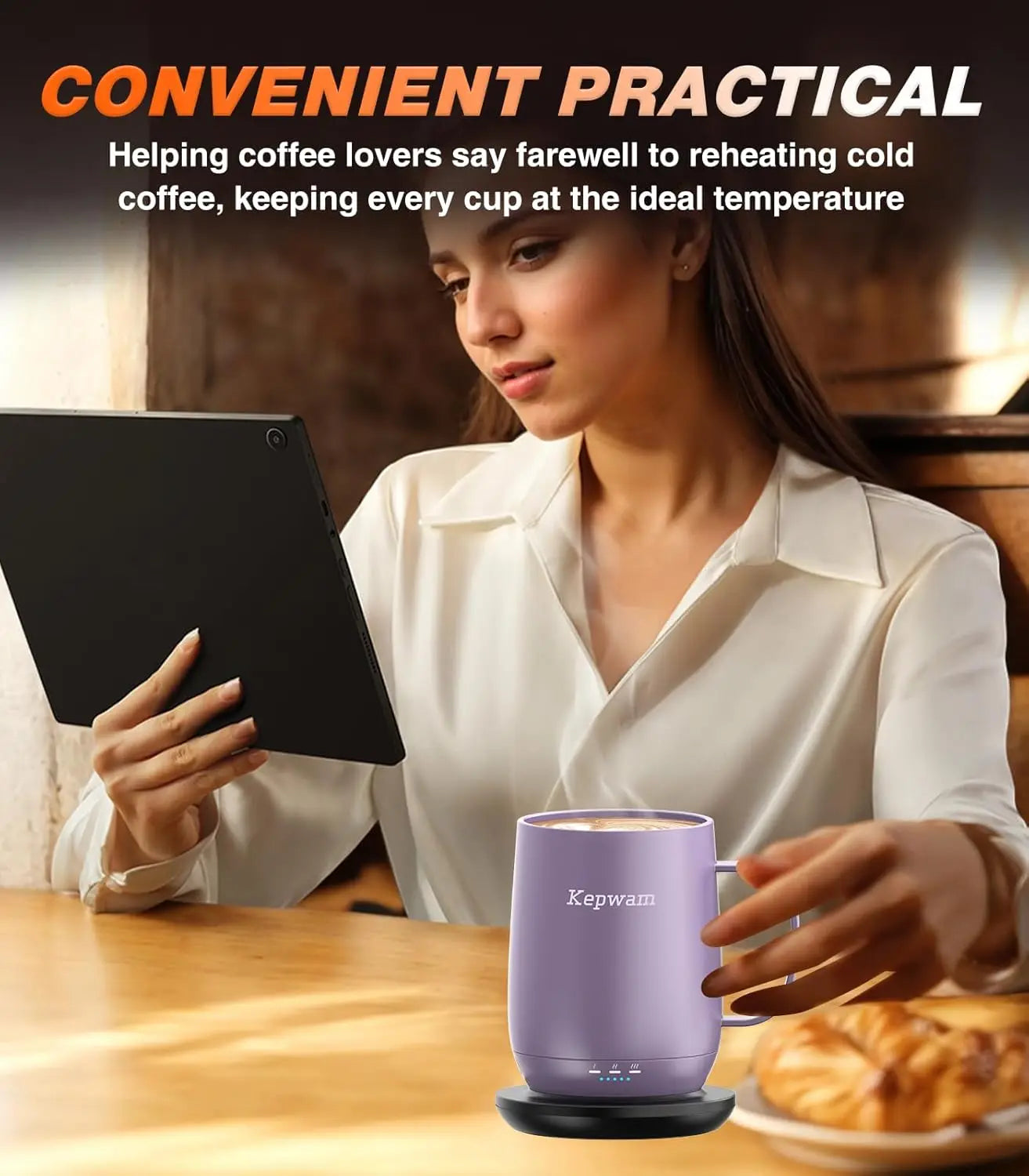 Mug, Self-Heating 16 oz Smart Temp Battery Gift
