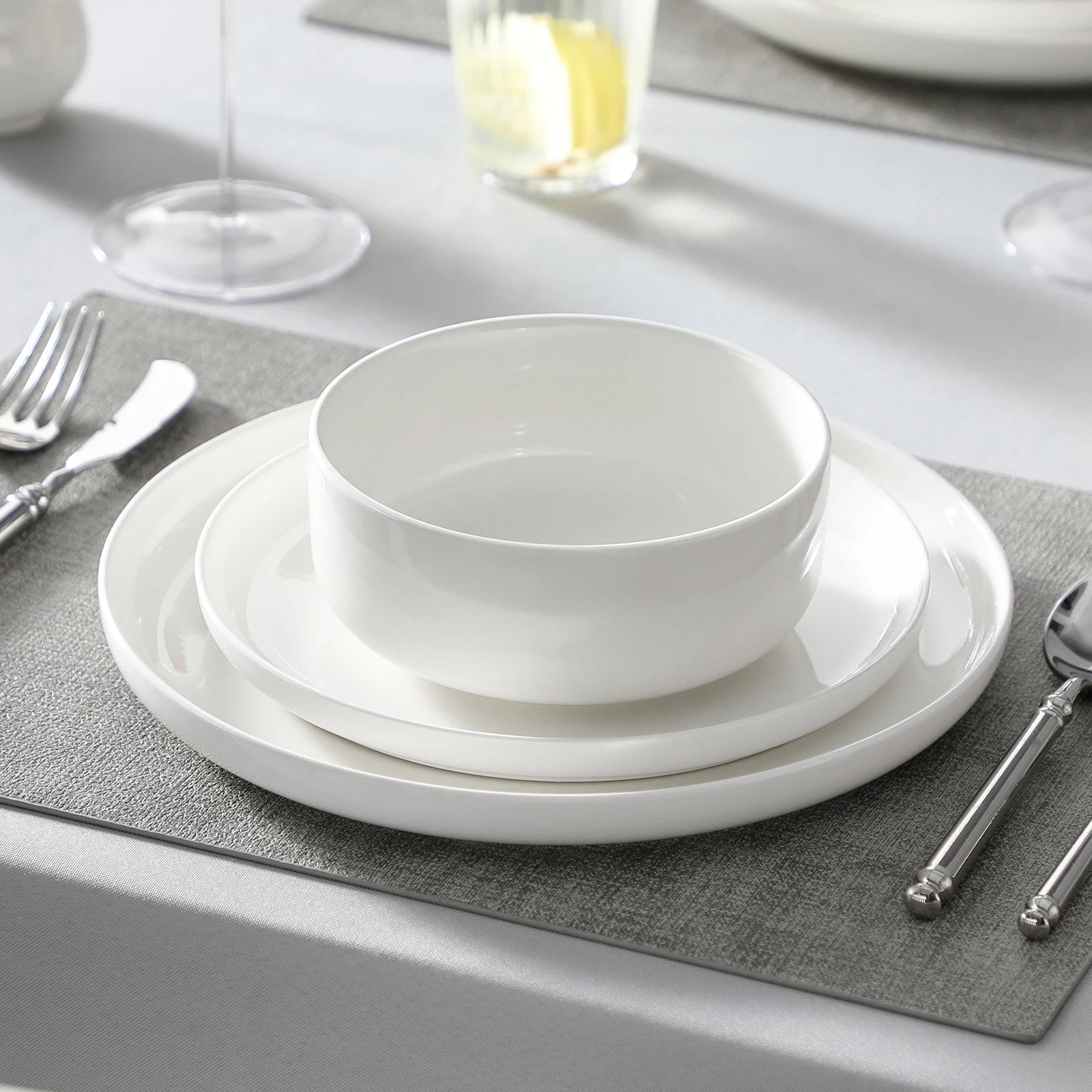 MALACASA 18/36-Piece Ceramic Plate Porcelain Dinnerware Set with 6/12 Pcs Dinner/Dessert Plates,Bowl Tableware Set for 6/12
