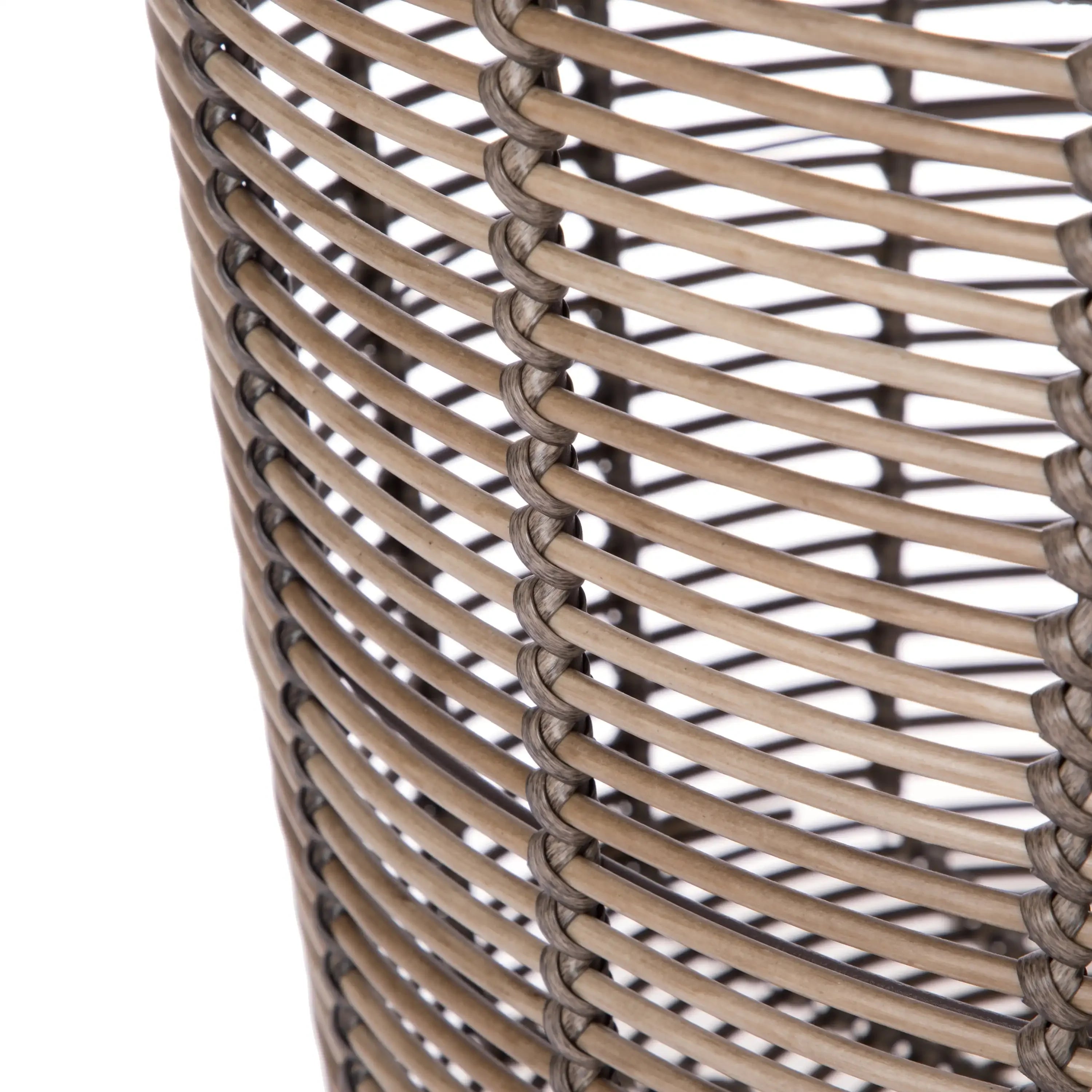(2 pack)  Extra Large Round Poly Rattan Decorative Storage Basket with Handles, 18.7 in x 16 in