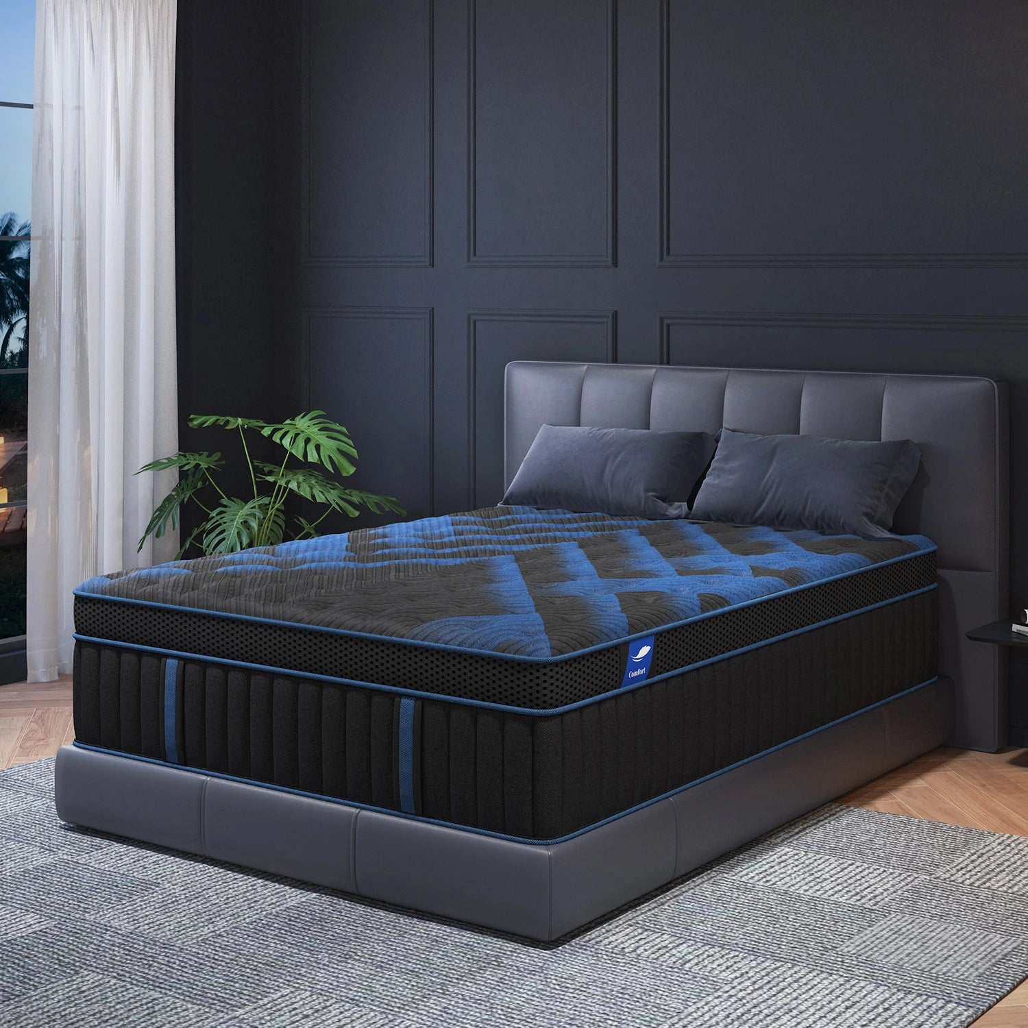 14Inch Twin Full Queen King Mattress in A Box, Hybrid Memory Mattresses Euro Top Medium Firm for Back & Lumbar Support