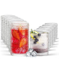 Glasses, Set of 12 11.8 oz Vintage Embossed Cocktail