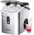 Nugget Ice Maker Countertop with Handle, Ready in 6 Mins, 34lbs Per Day, Removable Top Cover, Auto-Cleaning